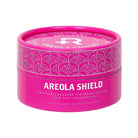 Leuchtend pinker, zylindrischer Behälter für Areola-Abdeckungen mit silbernem Ginkgoblatt-Design für atmungsaktive Areola-Pflaster