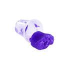 A vibrant purple textured slime spilling out of a clear plastic cup from recovery petrify ink sponge 180ml