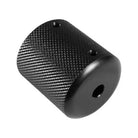 Ronnie starr acetol knurled grip black textured cylindrical grip with matte finish and three holes visible