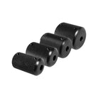 Black acetol knurled grip cylindrical caps with a matte finish and small side holes from ronnie starr