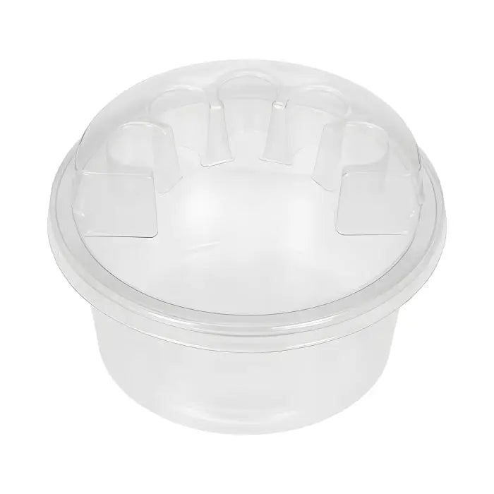 Clear plastic cartridge cup with matching lid and molded tabs for easy opening from saferly 50pcs pack