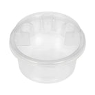 Transparenter Kunststoffbecher für cartridge mit passendem Deckel und geformten Laschen zum einfachen Öffnen von SAFERLY, 50er-Pack