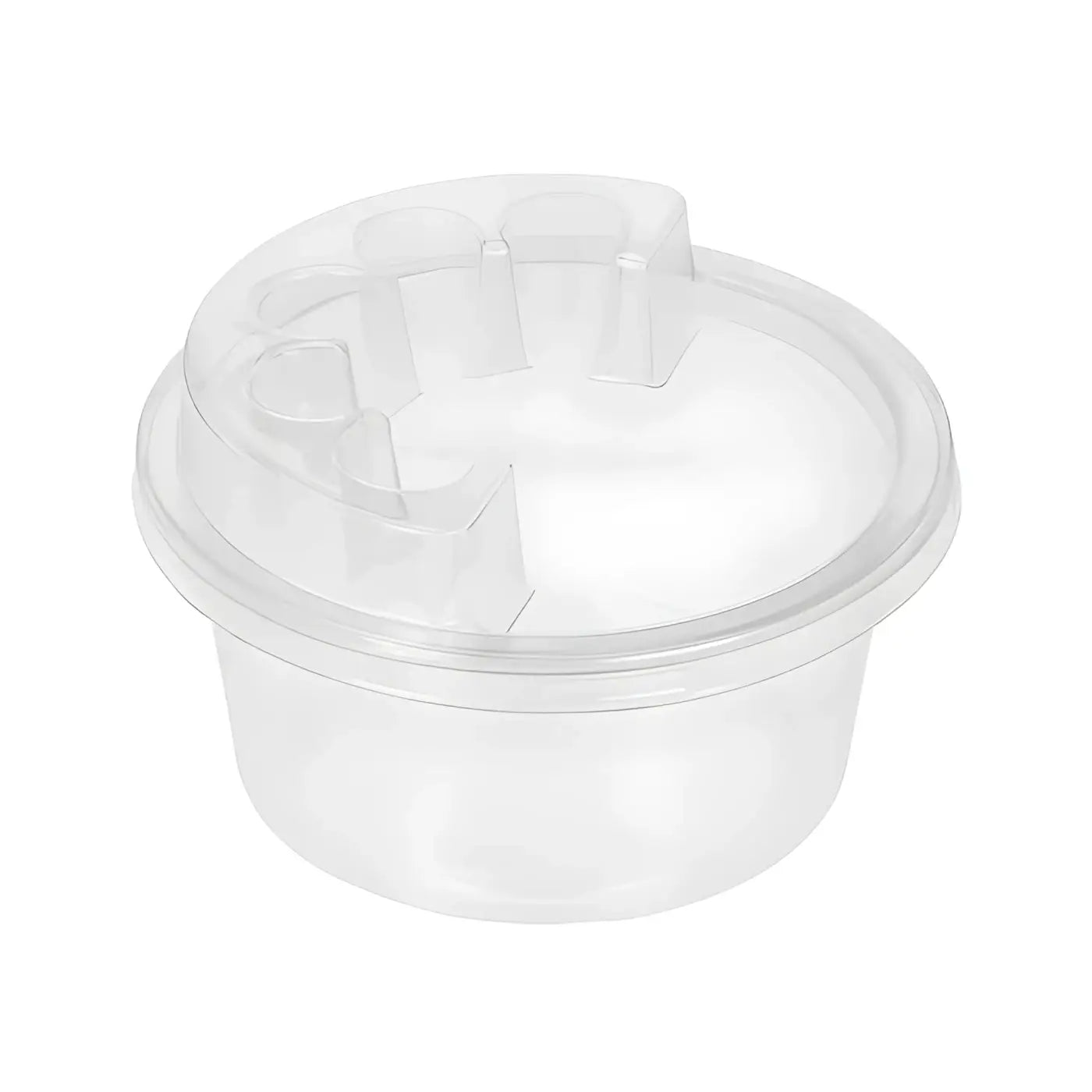 Clearer Kunststoff-SAFERLY cartridge-Becher für Lebensmittel mit passendem Deckel und integrierten Fingergriffen, 50er-Pack