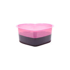 Pink heart shaped plastic rinse cup with dark gray base by SAFERLY 150ml capacity for oral care use