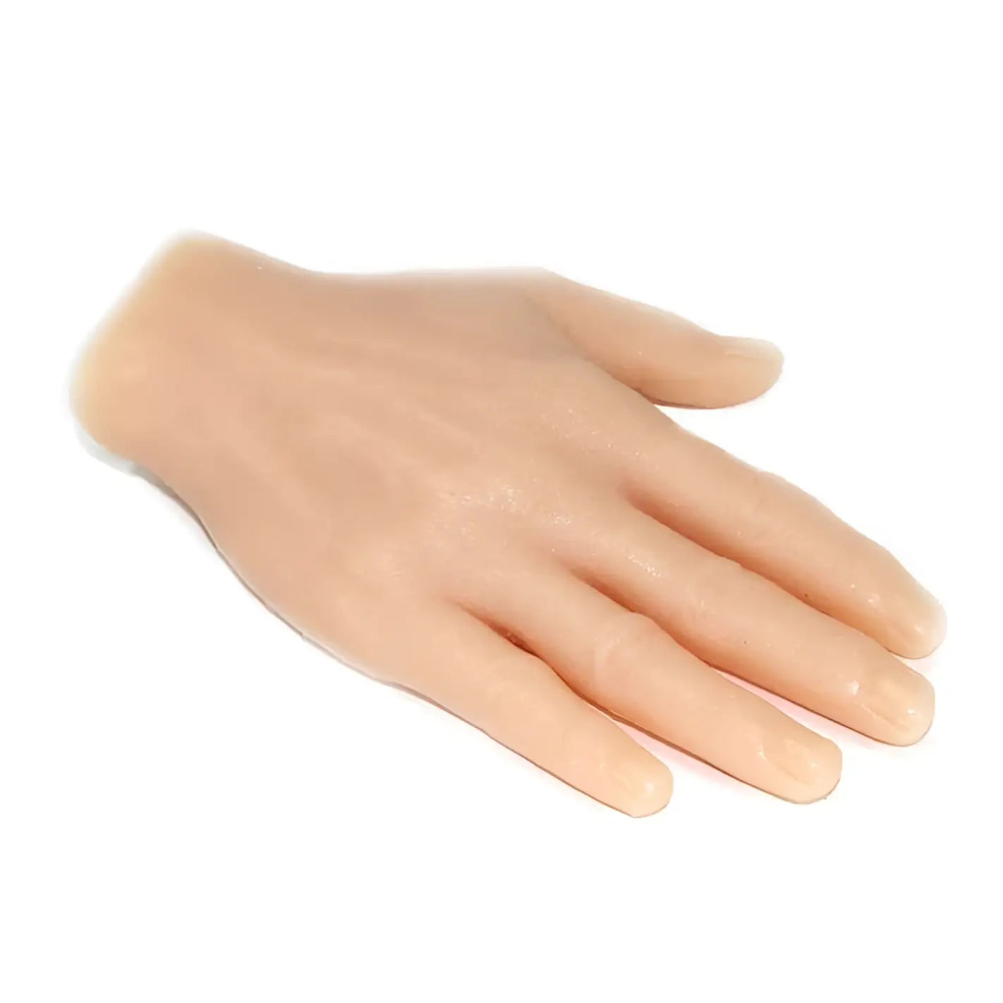 Silikon-Hand, kurze realistische hautfarbene Silikon-Handmodell mit detaillierten Fingerknöcheln und natürlicher Hauttextur