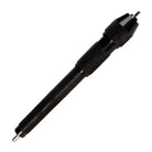 Black textured metal drill bit with knurled grip and threaded tip for skin doodlers holder for skin surfer pens