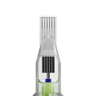 Transparente Kunststoff-cartridge stelllar 2.0 whipshading stipple magnum mit schwarzem Mechanismus und grünem Farben-Reservoir