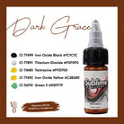 Sublime Dark Grace pmu Farben-Flasche mit schwarzem geriffeltem Verschluss und klarem Tropfer, enthält 15 ml braune Farben