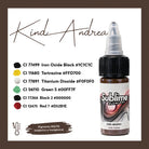 15-ml-Flasche mit sublime fehlerlosen Tattoo-Farben in Dunkelbraun, schwarzem geriffeltem Deckel und klarem Dropper tip für pmu-Pigmentierung