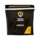 Schwarze tattoo armour-Blätter in einer wiederverschließbaren Verpackung für Künstler mit 10 strapazierfähigen Blättern