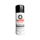 Schwarz-weiße Aerosoldose mit tattoo spray in roter Schrift für sofortigen Tattooschutz, beschriftet mit TATTOO SPRAY
