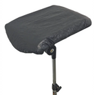 Unigloves armrest cover with black plastic adjustable footrest, metallic pole, and black clamp for ergonomic support