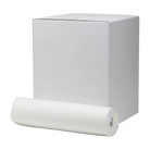 White roll of hygienic bed cover mat beside a white cardboard box from unigloves product packaging