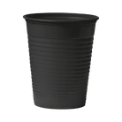 Unigloves black plastic disposable cup with vertical ridges pack of 100 for single use beverages