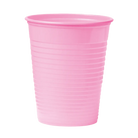 Unigloves pink translucent plastic disposable cup with horizontal ridges 100pcs pack