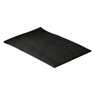 Black rectangular hygieniс mat with textured ribbed surface from unigloves disposable napkins 50pcs pack