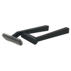 Unigloves disposable razor with black plastic handle textured grip and serrated edge for precise shaving use