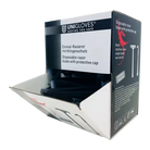 Black disposable razor with protective cap packaged in a white and black Unigloves box for single use