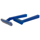 Unigloves disposable razor featuring a blue plastic body with a clear protective cap for single use shaving