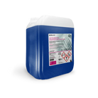 Blue and white plastic container of unigloves instrument disinfectant forte plus 5l for medical instrument cleaning