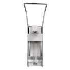 Unigloves long arm dispenser wall-mounted hand sanitizer in silver and white aluminum with a sleek modern design