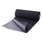 Black unigloves hygienic mat roll showing textured fabric surface with gray woven underside visible on back side