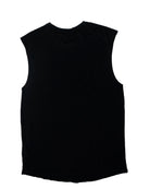 Black sleeveless top vice attitude shirt with simple solid design perfect for casual summer wear
