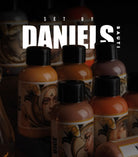 Set of daniels bauti tattoo ink bottles with ornate labels in amber plastic bodies and black caps VICE Daniels Bauti SET 10x50ml