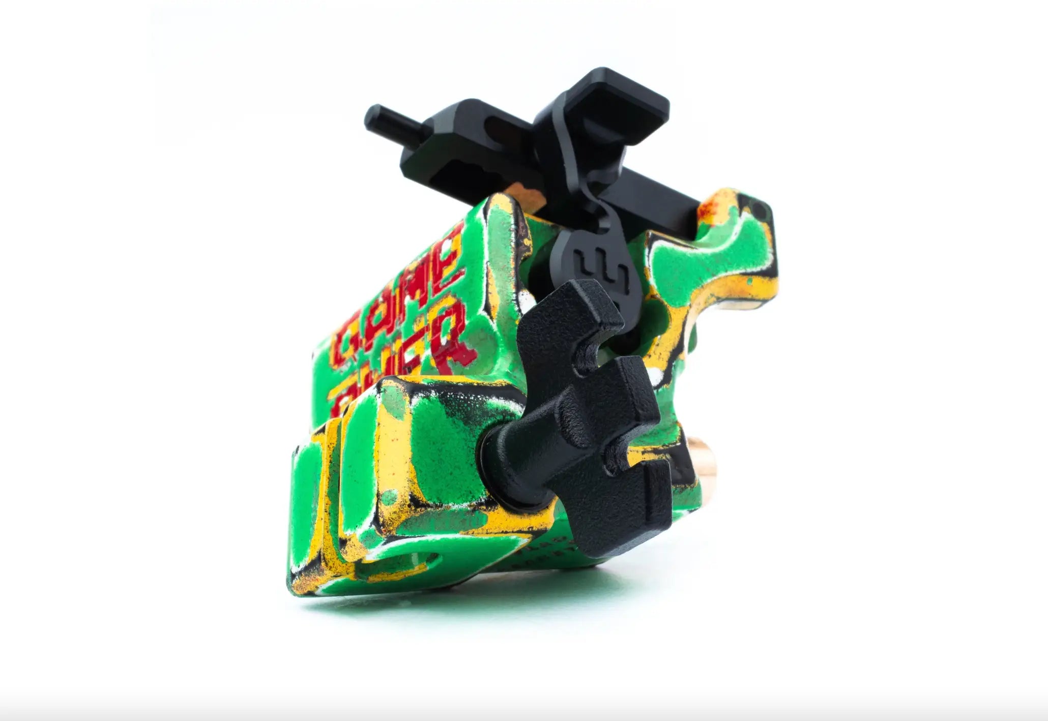 alt
Grün-gelbe Tarnmuster-Tätowiermaschine mit schwarzen Kunststoffteilen Vladd Blad Avenger 2 Pro Neon-Grün Rot Game Over
