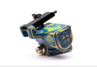 Blue und grün VLAD BLAD Avenger 2 Pro Tattoo-Maschine mit Totenkopf-Motiven und goldenen Akzenten von Shpigel