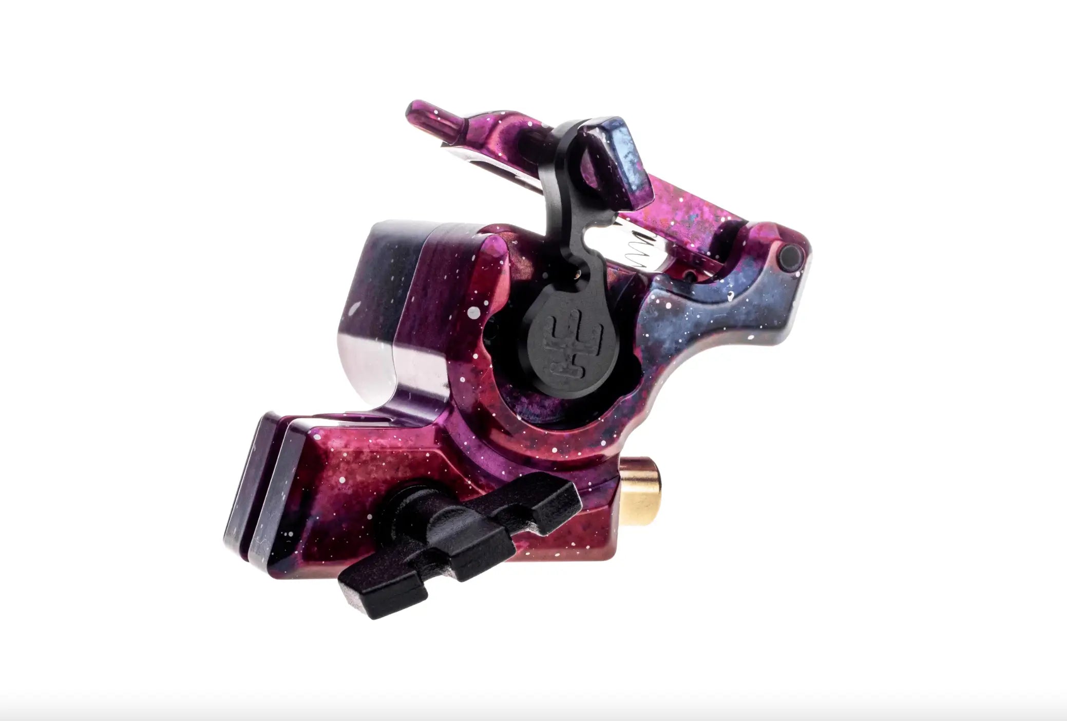 VLAD BLAD Avenger 2 Pro Space-Tätowiermaschine mit lila Galaxie-Design, schwarzen und goldenen Akzenten