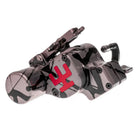 VlAD BLAD Avenger 4 Pro titanbeschichteter hydraulischer Bremssattel mit schwarzem und grauem Camouflage-Muster und rotem Logo