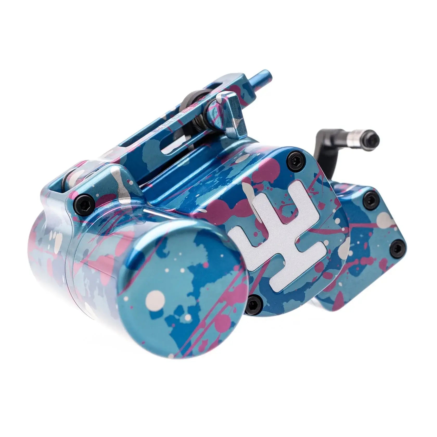 VLAD BLAD Avenger 4 Pro Sky Dream Tattoo-Maschine mit lebendigem blau-rosa Spritzlack und Metallic-Finish