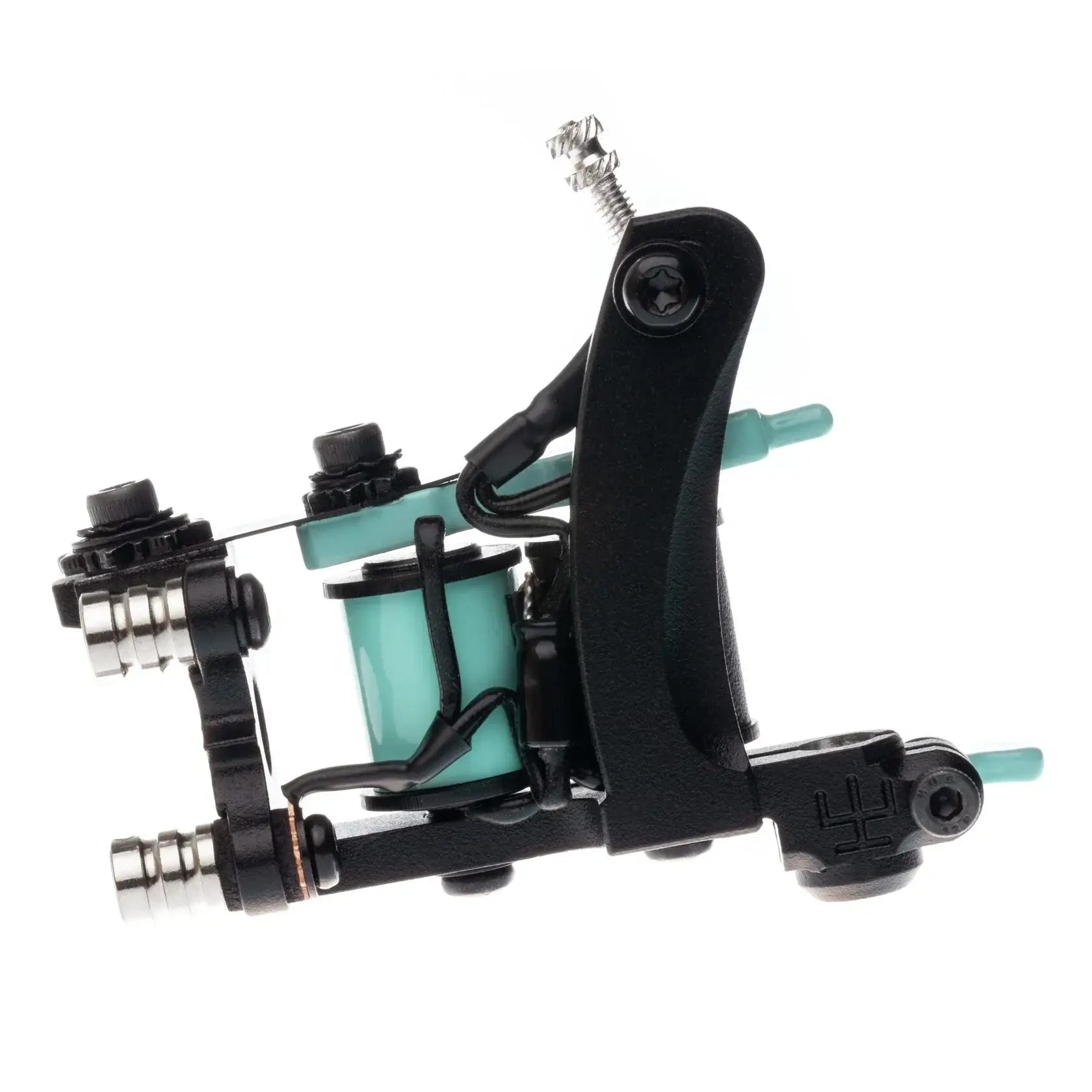 alt
Vladi blad Coil Blacker Packer Air Tattoo-Maschine mit schwarzem Rahmen, türkisfarbenen Spulen und metallischen Akzenten