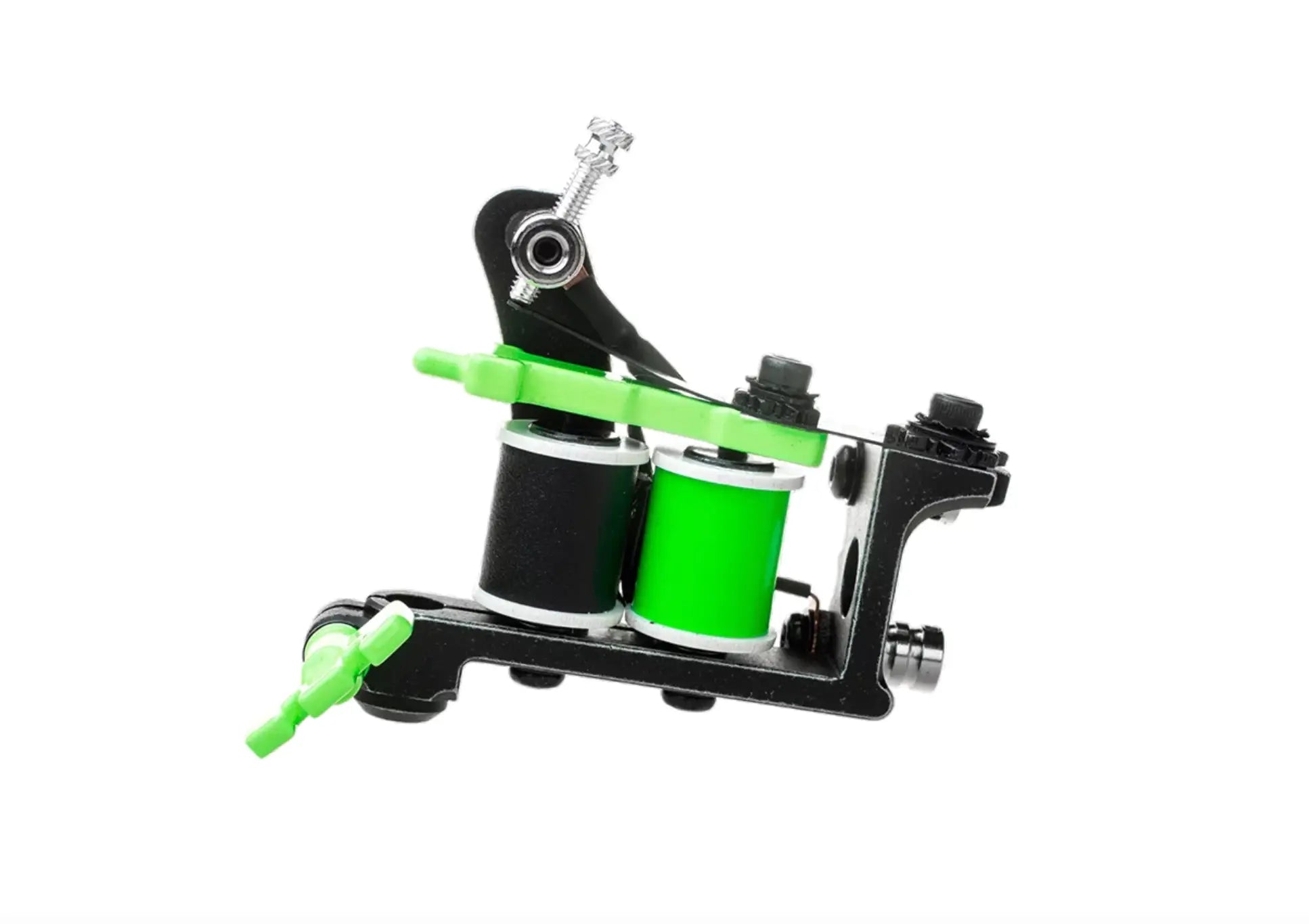 VLAD BLAD Coil Blacker Packer Air Tattoo-Maschine in Schwarz und Neongrün mit schlankem industriellem Design