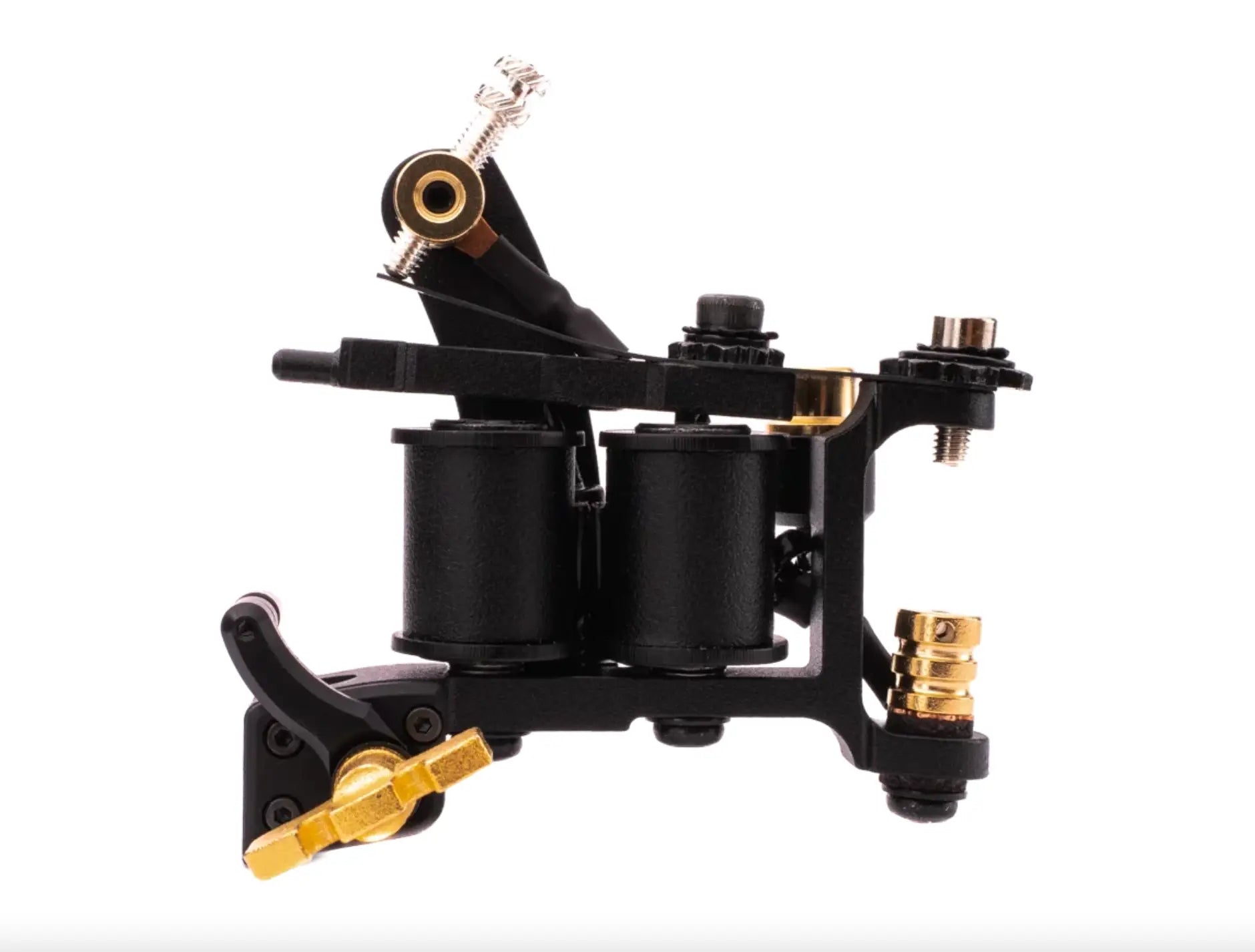 Schwarze und goldene Coil-Tätowiermaschine VLAD BLAD Blacker Packer Pro mit schlankem industriellem Design für präzises Tätowieren