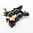 VLAD BLAD Coil Blacker Packer Pro-Tattoo-Maschine in Schwarz und Gold mit Dual-Rollen-Design und weißen Unterlegscheiben