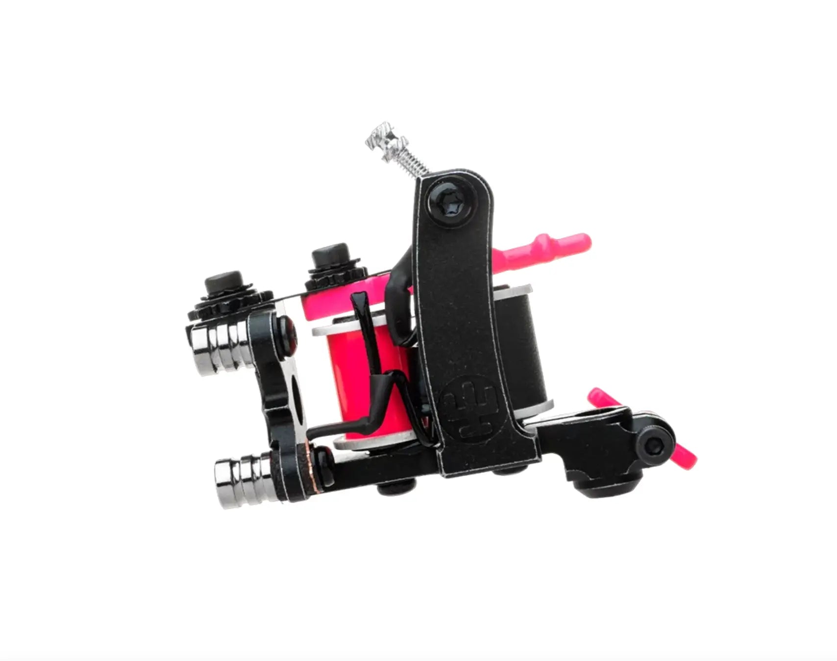 Black- und pinkfarbene VLAD BLAD Coil-Fineliner-Tätowiermaschine mit Chromakzenten für präzise Linienarbeiten