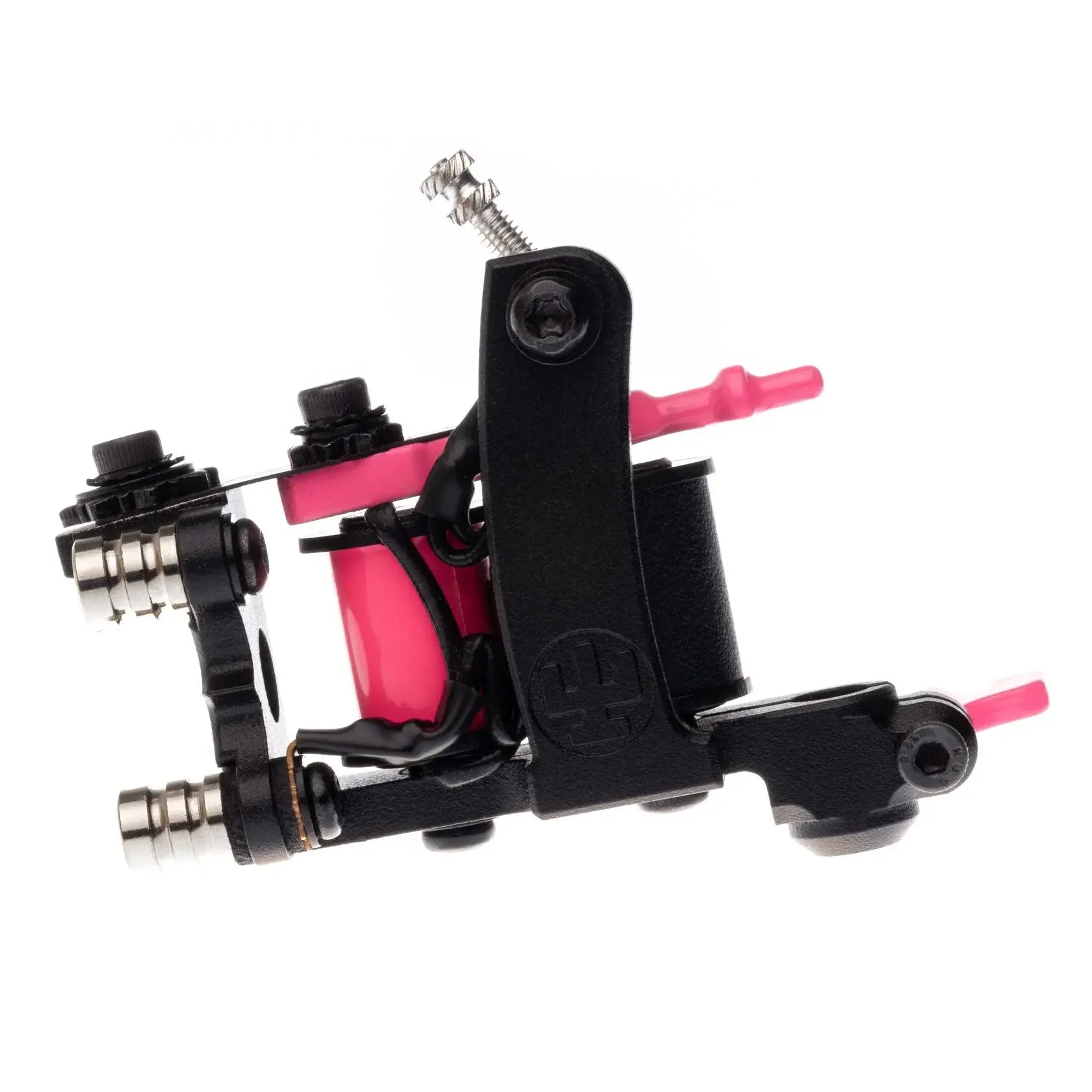 VLAD BLAD Coil Fine Liner Air Tattoo-Maschine in Schwarz mit elegantem ergonomischem Schwarz- und Rosa-Design