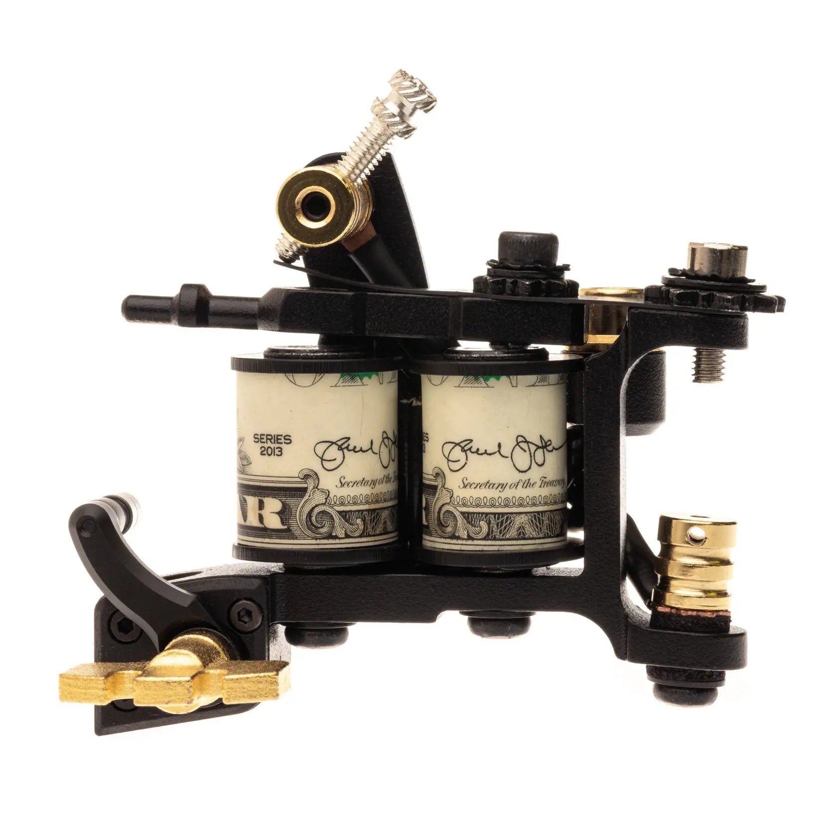 Schwarze und goldene vlad blad Coil-Fineliner-Pro-Tätowiermaschine mit dualen Farben-cartridges in U.S.-Blood-Money-Edition