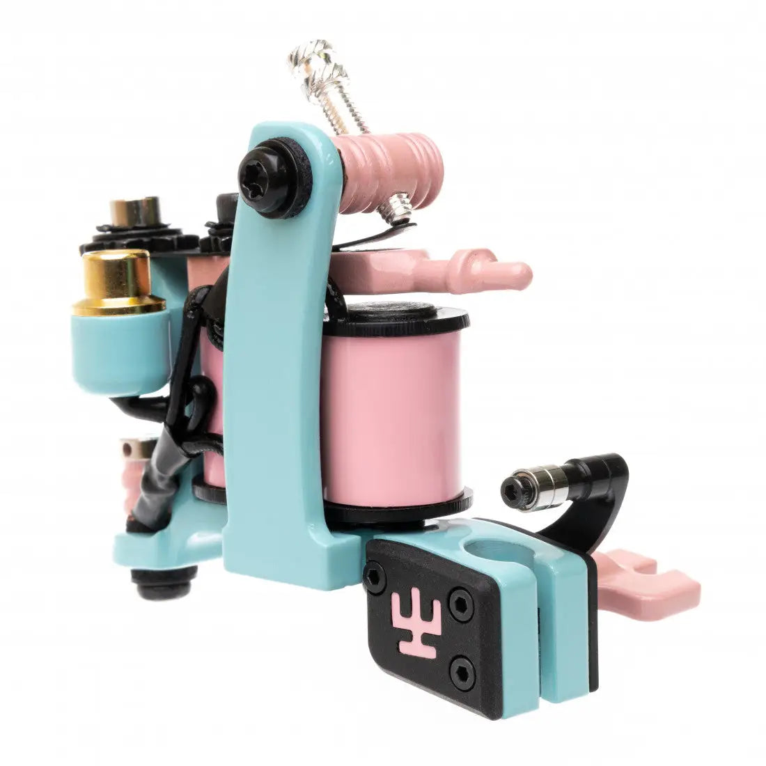 VLAD BLAD Coil Fine Liner Pro Tattoo-Maschine in Bubble-Gum-Blau, Rosa, mit Pastellfarben und schwarzen Akzenten