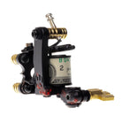 Schwarze und goldene VLAD BLAD Coil Infinite Liner Air Tattoo-Maschine mit um die zentrale Spule gewickeltem Dollar-Schein