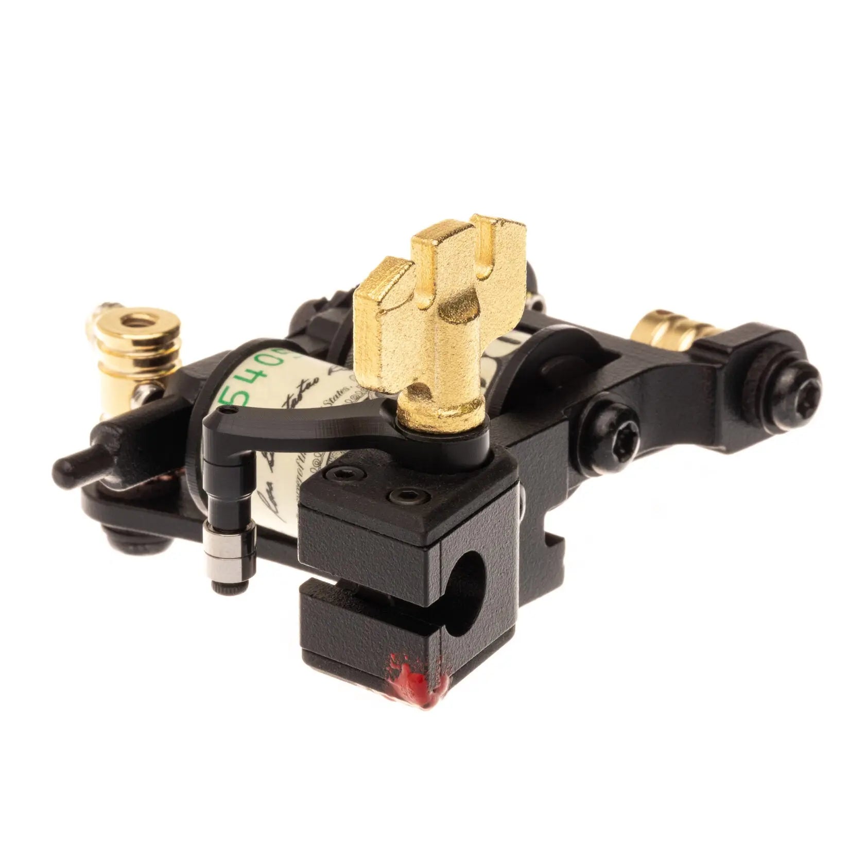 Vlad blad coil infinite liner pro blood money black and gold metallic tattoo machine with adjustable components and ink reservoir