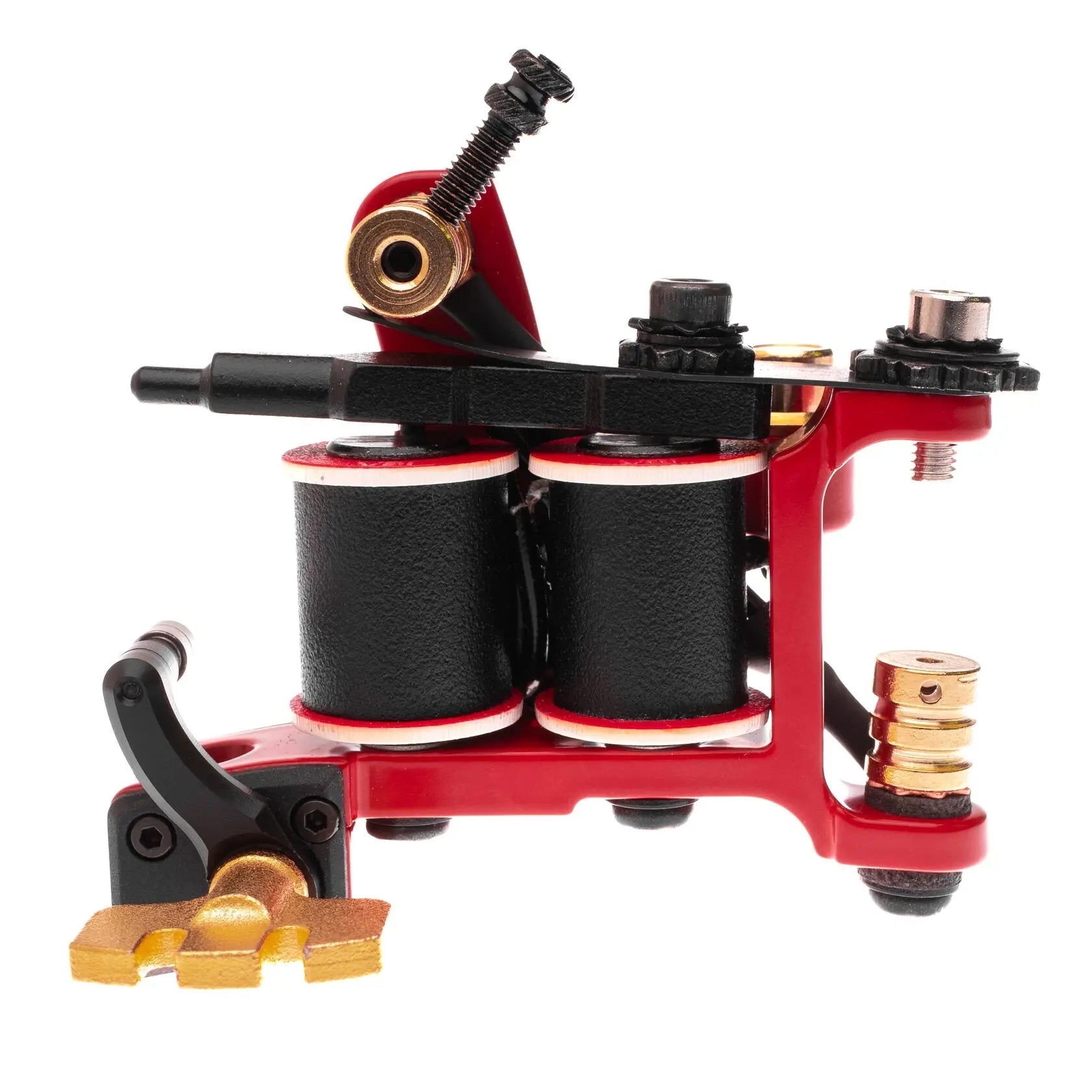 Rot-goldene VLAD BLAD Coil Infinite Liner Pro Vamp Tattoo-Maschine mit schwarzen Spulen für präzises Tätowieren