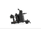Schwarze VLAD BLAD Coil LBRs4 Power Liner Tätowiermaschine mit schlankem Industriedesign und gravierten zylindrischen Mustern