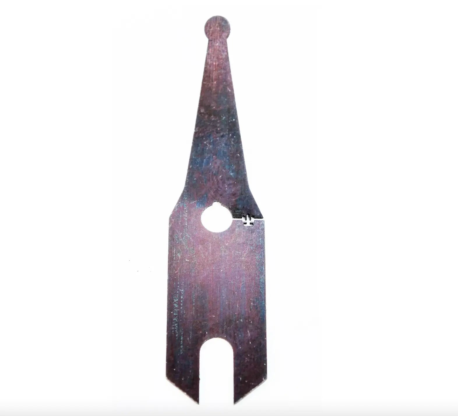 Clé d’armage métallique foncé avec tête arrondie et trou central pour montre à ressort mono longue durée VLAD BLAD
