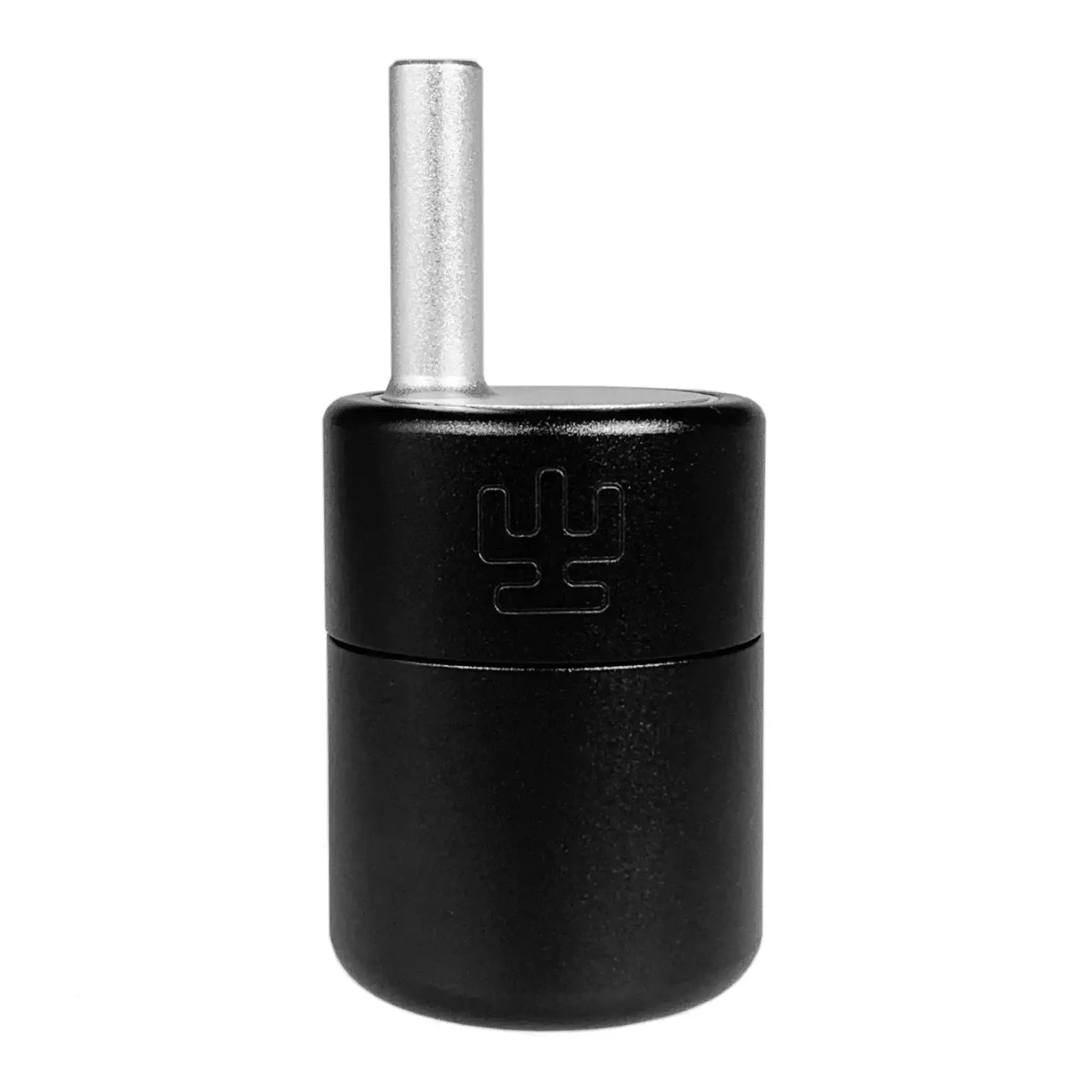 Black cylindrical VLAD BLAD Magic Balance Grip pencil sharpener with silver metallic sharpening rod and embossed logo on side