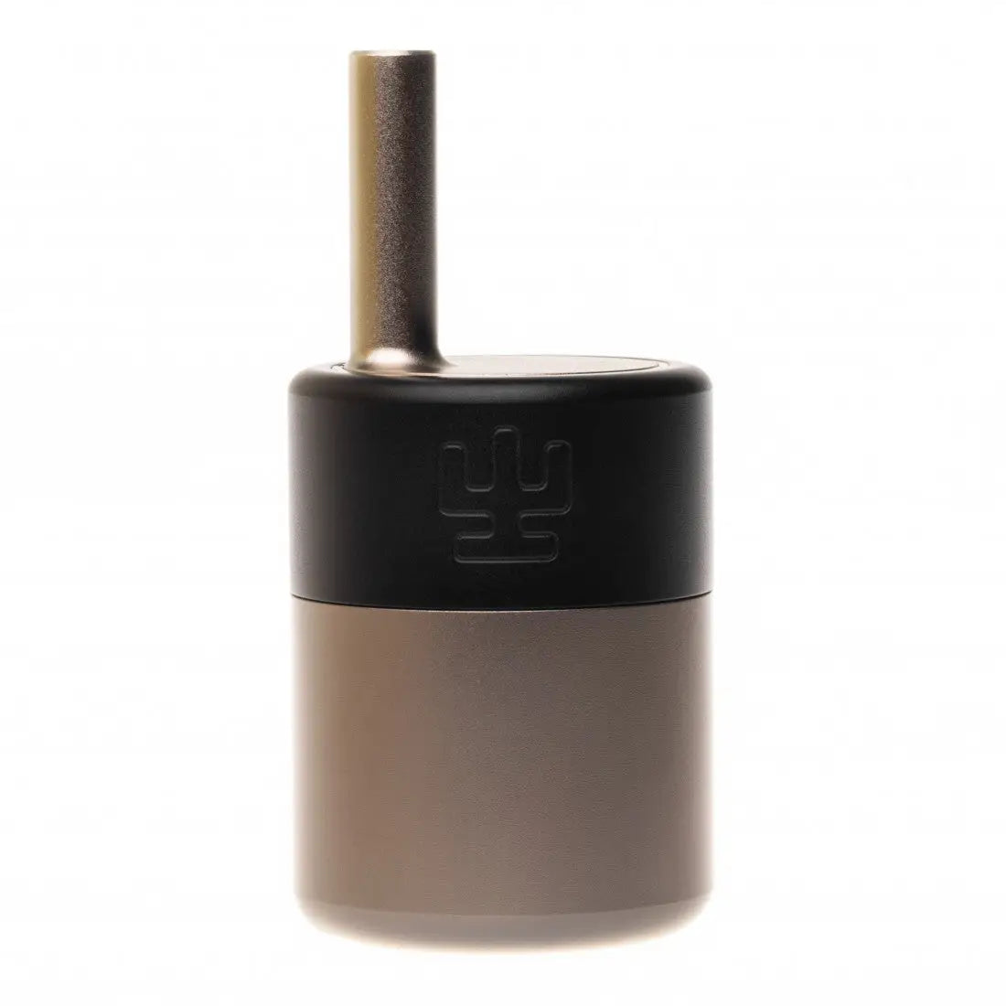 Vladi blad magic balance grip pencil sharpener in black and matte gray with a metallic top for precise sharpening