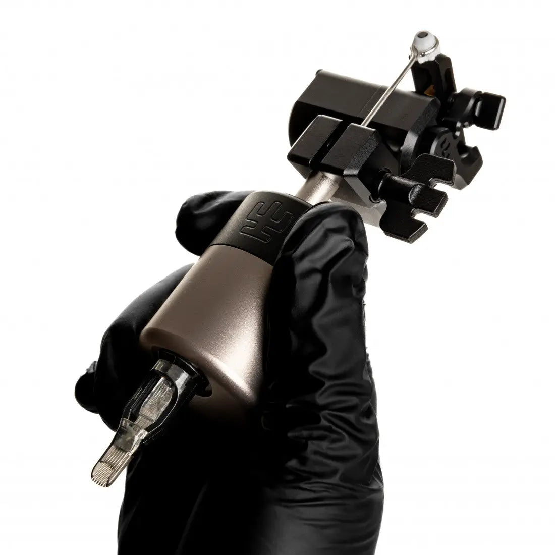 Black and metallic silver tattoo machine with sleek ergonomic design in vlad blad magic balance grip product image
