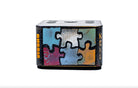 Colorful puzzle-piece designed pencil sharpener with black base and russia lettering from VLAD BLAD PowerBox 5 Pro by Sergey Shpigel